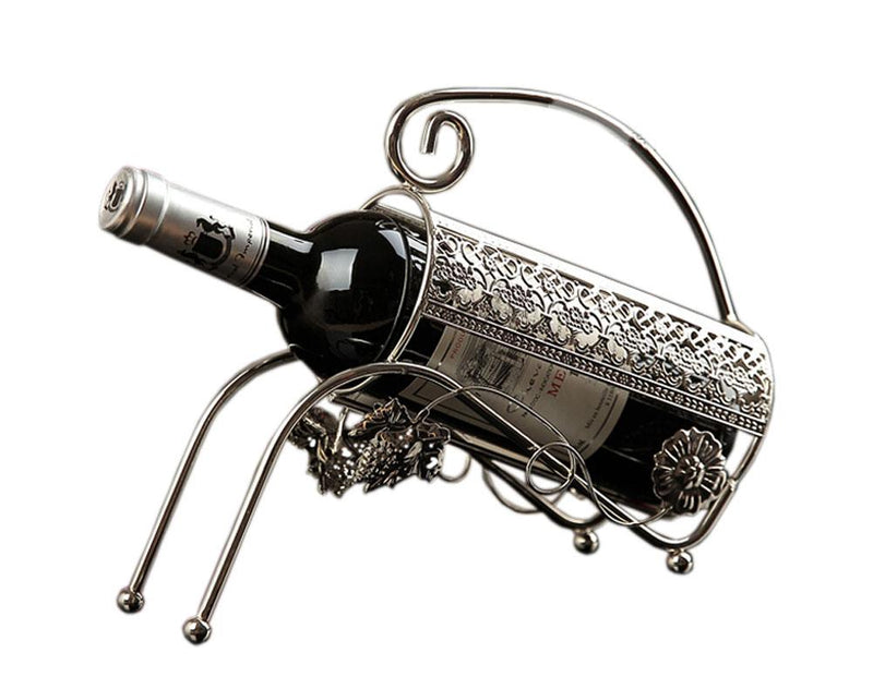 [Gladiator] Silvered Elegant Wine Rack Storage Organizer Display Holder