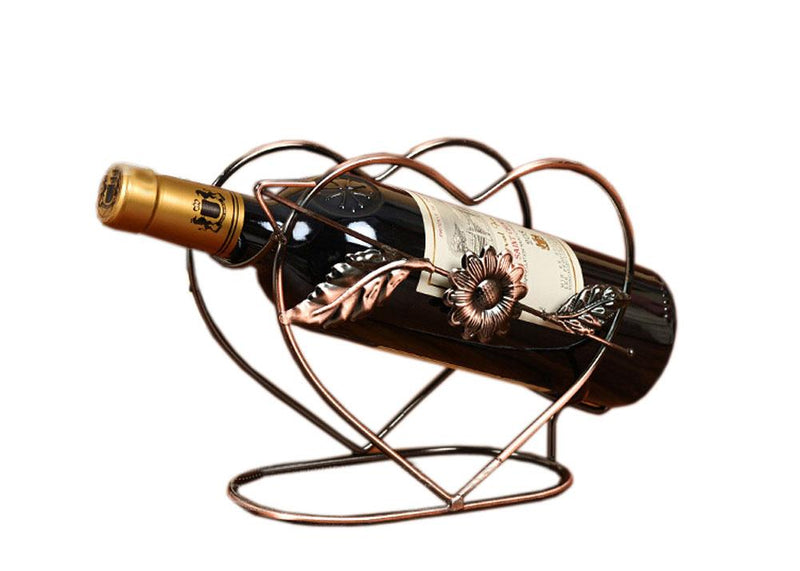 [Heart-shaped] Elegant Wine Rack Storage Organizer Display Holder Bronze
