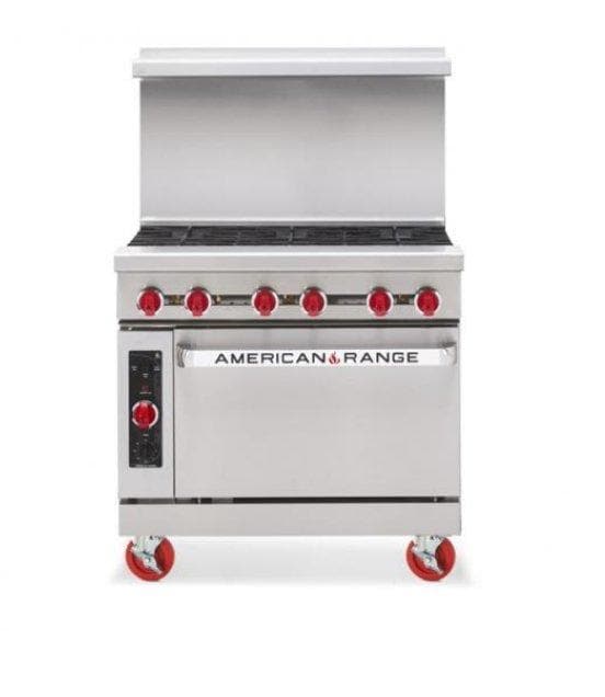 American Range AR-6 Natural Gas/Propane 36" 6 Burner Stove Top Range - Other Combinations Available