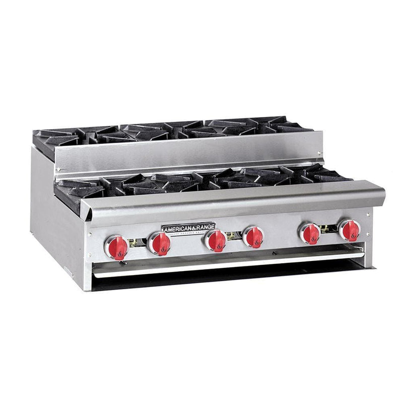American Range SUHP-24-4 Natural Gas/Propane Step Up 24" Wide 4 Burner Hot Plate