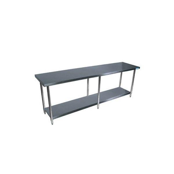 96" X 24" Stainless Steel Top Work Table w/ Stainless  Steel Legs and Shelf