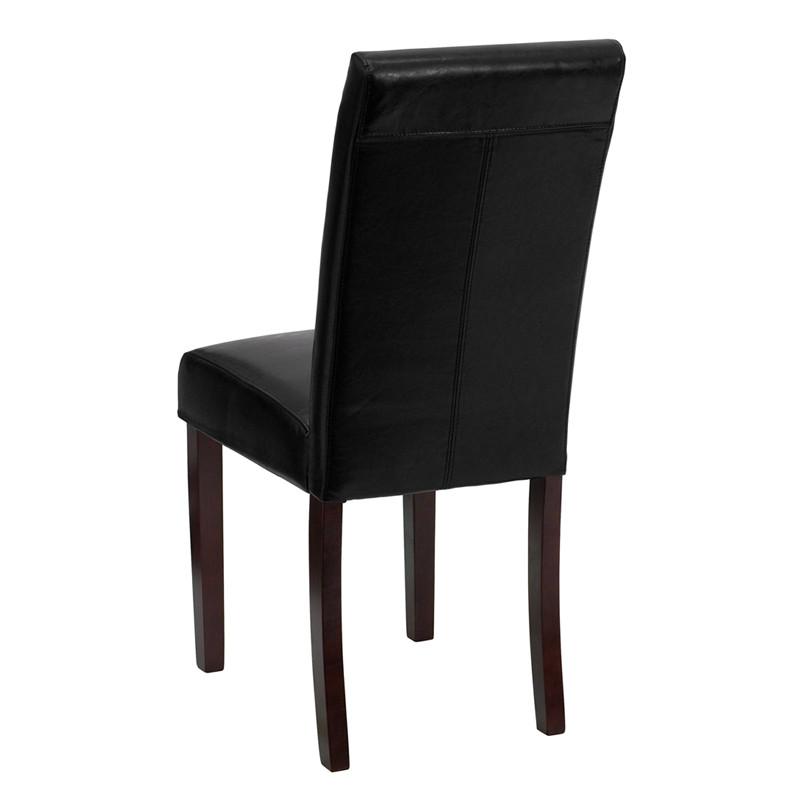 Flash Furniture Black Leather Upholstered Parsons Chair