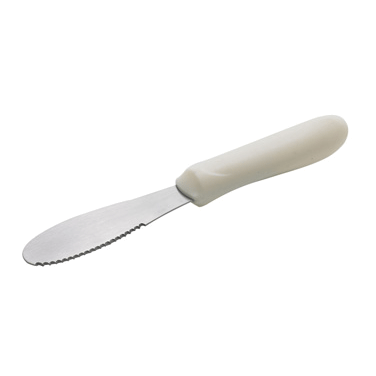 Winco TWP-31 3-1/2" Blade Sandwich Spreader with Whie Ergonomic Plastic Handle