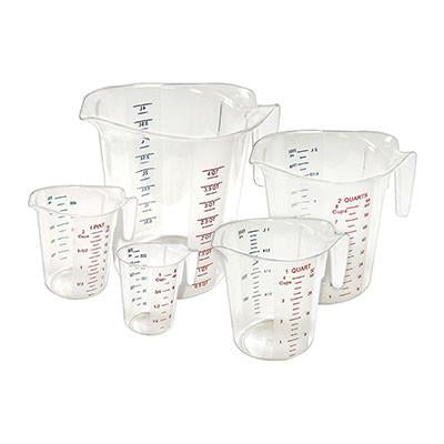 Winco PMCP-5SET 5 Pc Set Polycarbonate Measuring Cup - Quarts and Liters Marking