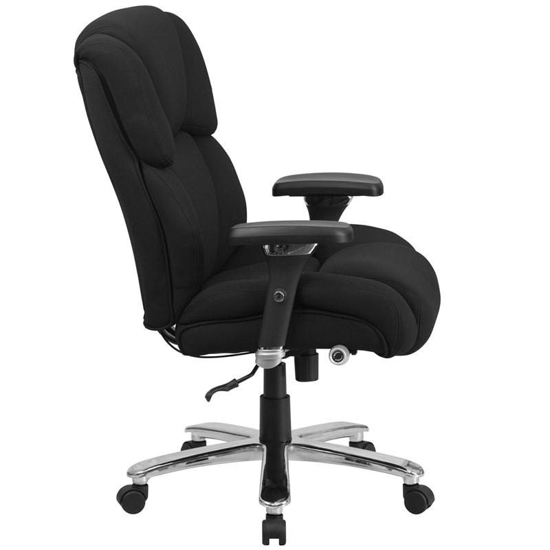 Flash Furniture GO-2149-GG Hercules Series Big & Tall, Black Fabric Executive Swivel Chair with Lumbar Knob