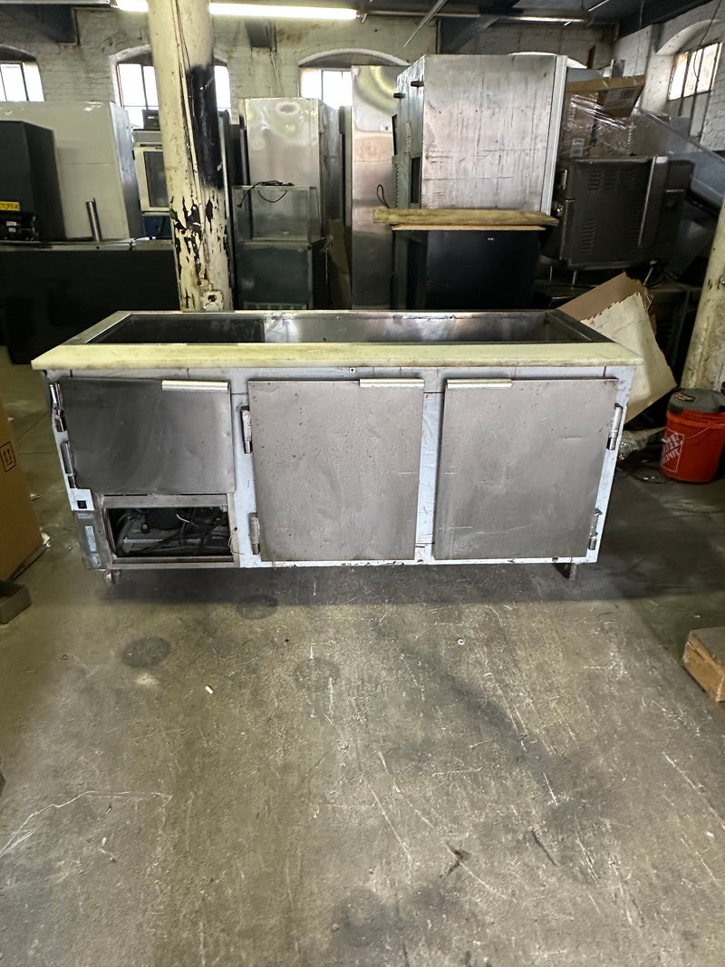 LEADER RE-150 72” COMMERCIAL REFRIGERATED PREP TABLE USED