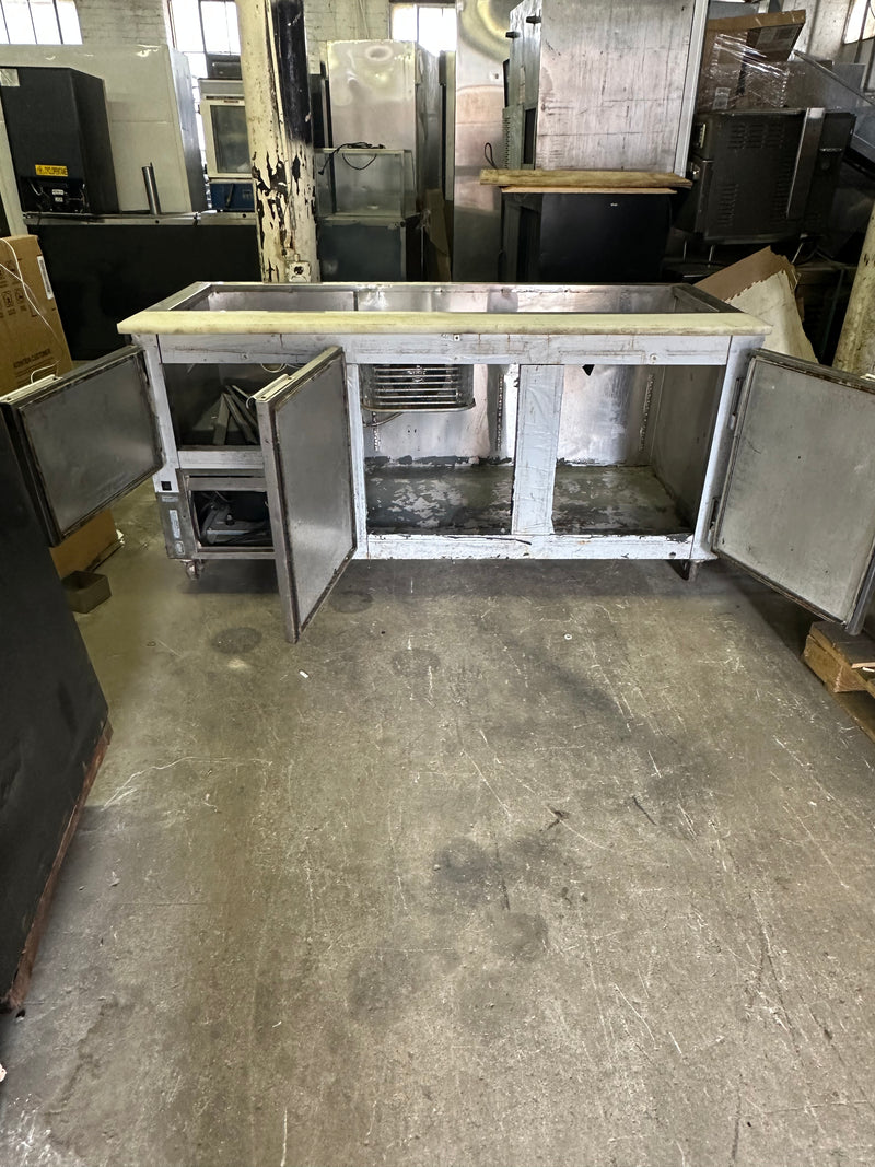 LEADER RE-150 72” COMMERCIAL REFRIGERATED PREP TABLE USED