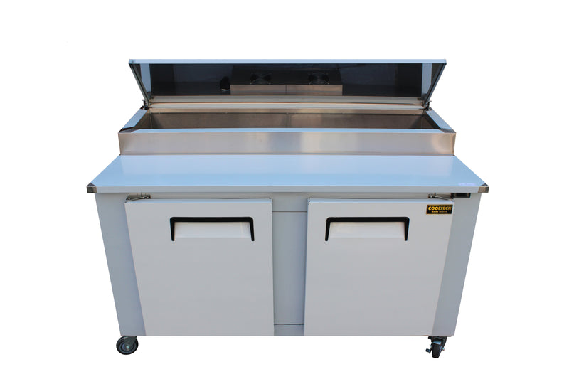 Cooltech 2 Door Refrigerated Pizza Prep Table 60"