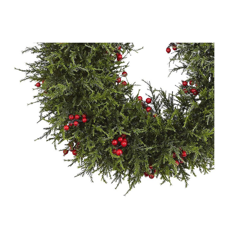 Nearly Natural 20" Cedar Berry Wreath