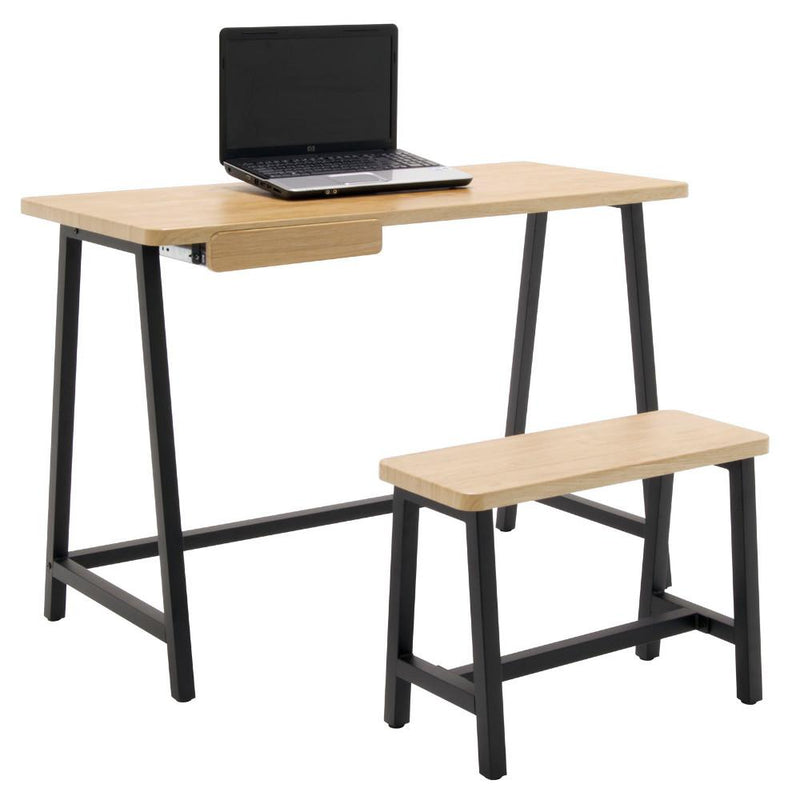 Calico Designs Ashwood Homeroom Desk and Bench - Ashwood / Graphite