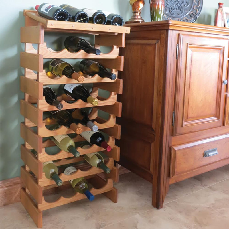 Wooden Mallet 15 Bottle Dakota Wine Rack Mahogany