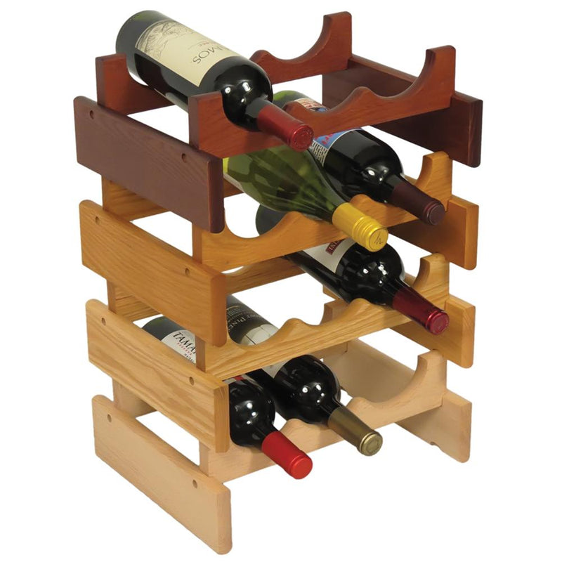 Wooden Mallet 15 Bottle Dakota Wine Rack Mahogany