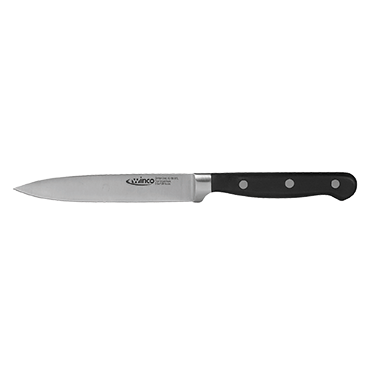 Winco KFP-50 5" Forged Carbon Steel Utility Knife with POM Handle
