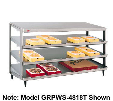 Hatco Glo-Ray® Pass-Thru Countertop 36" x 24" Pizza Warmer Triple Slant Shelf Stainless Steel & Aluminum Construction