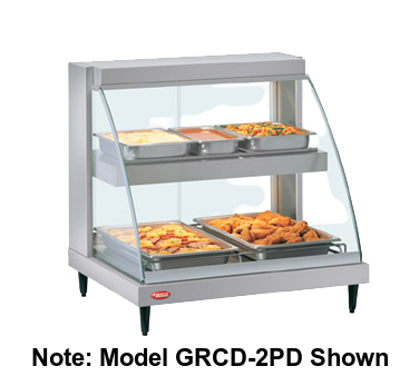 Hatco Glo-Ray® Designer Countertop Curved Glass Heated Display Case 20.63"W Dual Shelves Stainless Steel