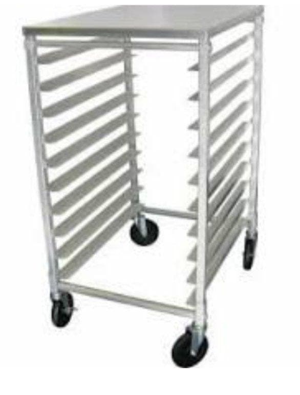 Omega ALRK10T Aluminum WELDED 10-Tier Sheet Pan Rack, 3″ Spacing - Solid Top