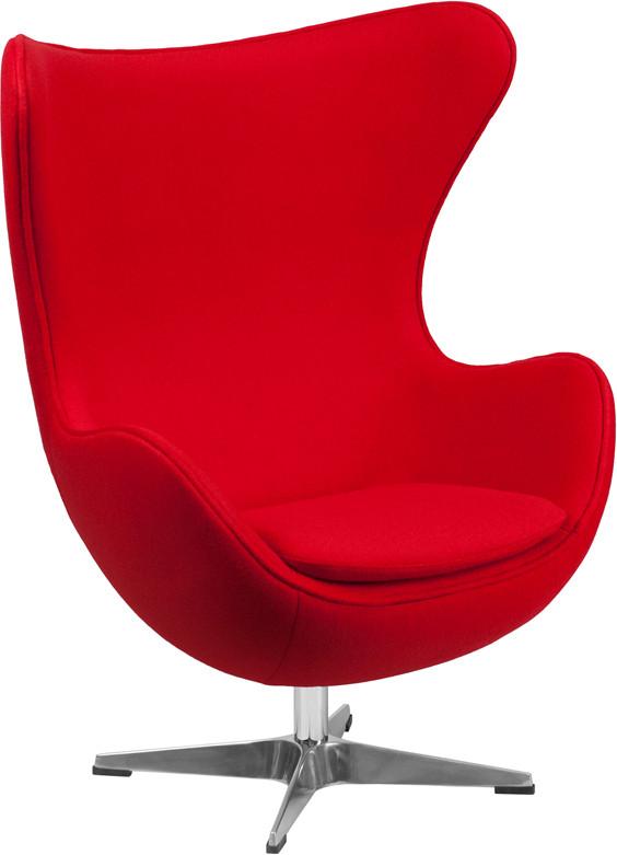 Flash Furniture Wool Fabric Egg Chair With Tilt-Lock Mechanism