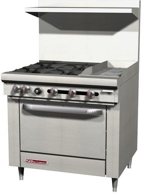 Southbend S36D-1G S-Series 36" 4 Burners Stove with 12" Griddle and 1 Standard Oven