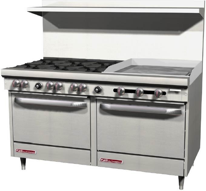 Southbend S60DD-2G S-Series 60" 6 Burners Stove and 24" Griddle and 2 Standard Oven