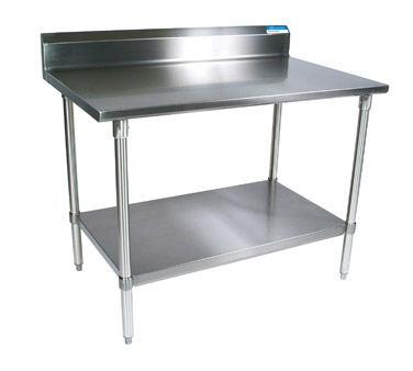 60"W x 30"D 5" Riser Stainless Steel Top Work Table w/ Galvanized legs and Undershelf