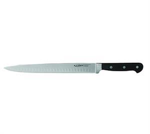 Winco KFP-101 10" Forged Carbon Steel Granton Edge Slicer with POM Handle
