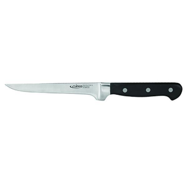 Winco KFP-61 6" Forged Carbon Steel Boning Knife with POM Handle