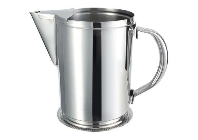 Winco 64 Ounce Stainless Steel Water Pitcher with Ice Guard