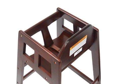 Winco Mahogany Finish Wooden High Chair - Knocked Down