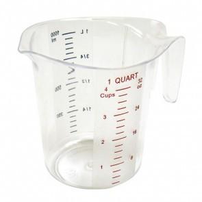 Winco PMCP-25 1 Cup Polycarbonate Measuring Cup - Quarts and Liters Marking