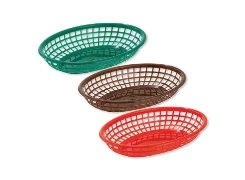 Winco Small Oval Fast Food Basket (Pack of 12) - Various Colours