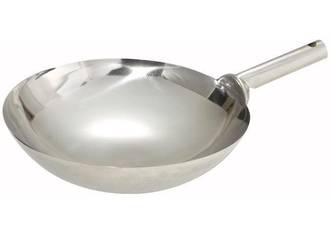 Winco Stainless Steel/Carbon Steel Chinese Wok - Various Sizes