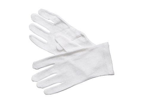 Winco White Cotton Service Gloves (Set of 6 Pairs) - Various Sizes