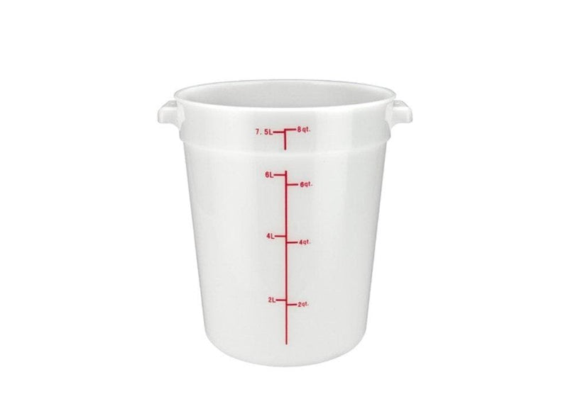 Winco White Polypropylene Round Storage Container - Various Sizes