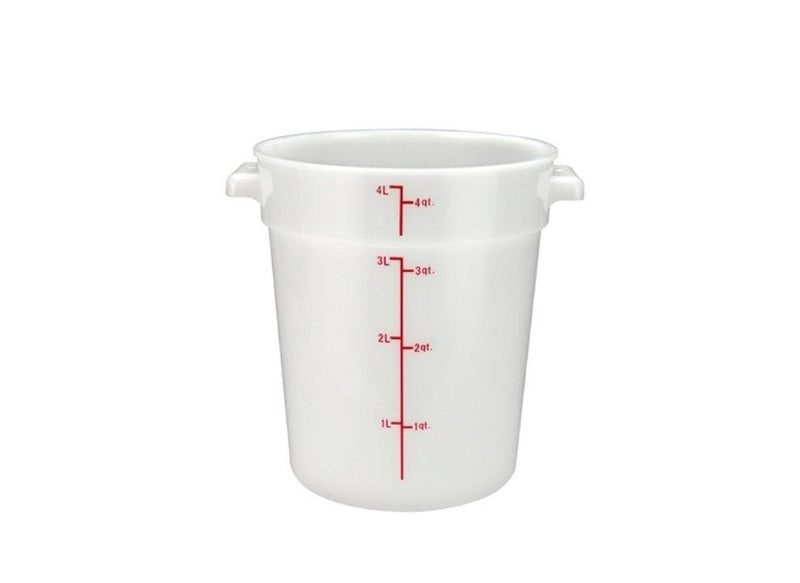 Winco White Polypropylene Round Storage Container - Various Sizes