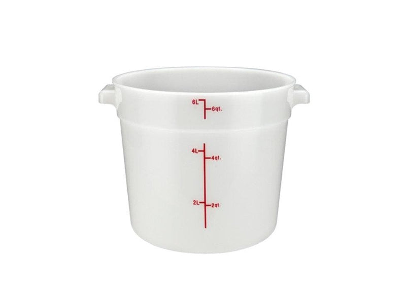 Winco White Polypropylene Round Storage Container - Various Sizes