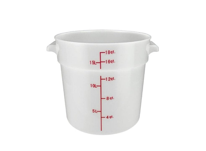 Winco White Polypropylene Round Storage Container - Various Sizes