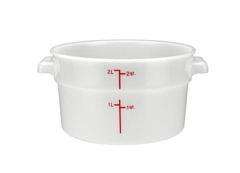 Winco White Polypropylene Round Storage Container - Various Sizes