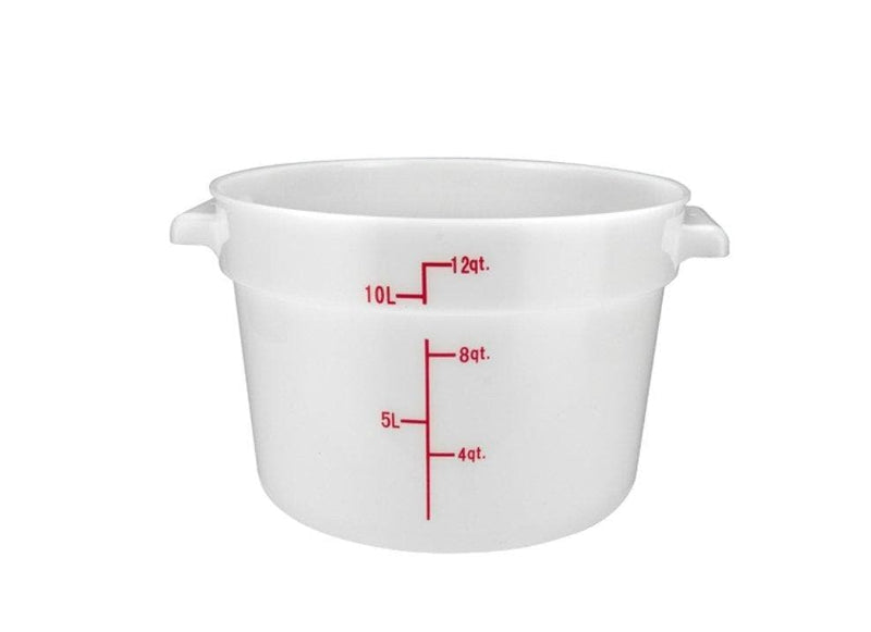 Winco White Polypropylene Round Storage Container - Various Sizes