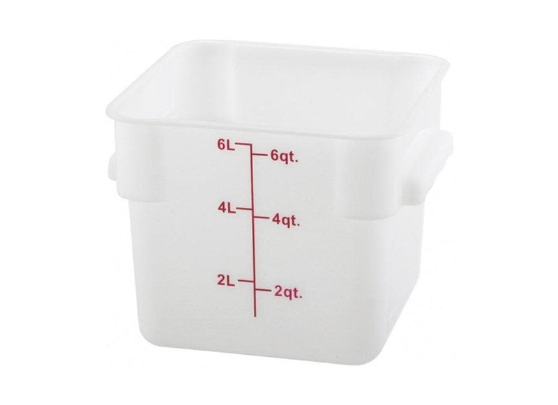 Winco White Polypropylene Square Storage Container - Various Sizes