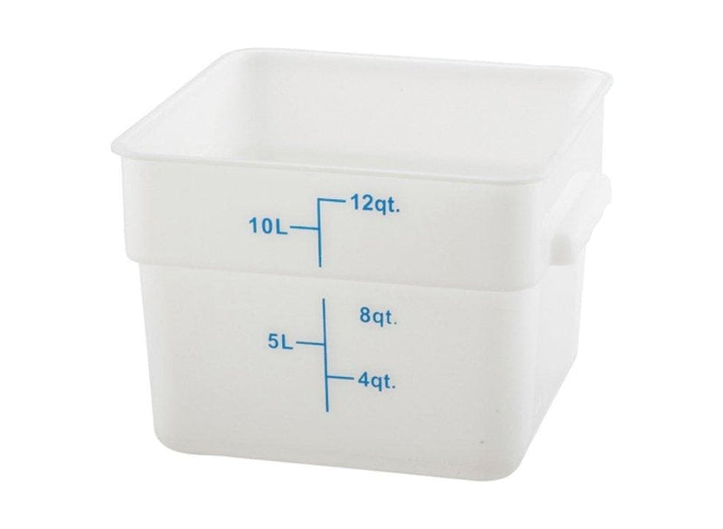 Winco White Polypropylene Square Storage Container - Various Sizes