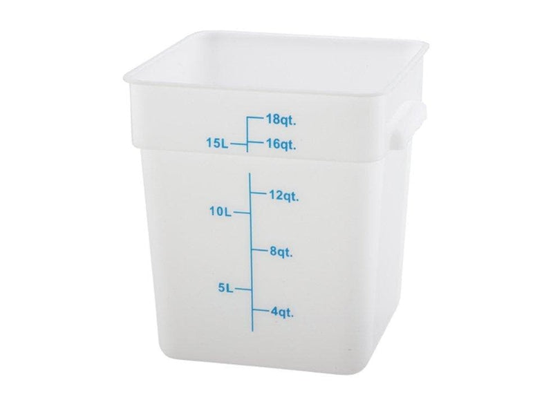 Winco White Polypropylene Square Storage Container - Various Sizes