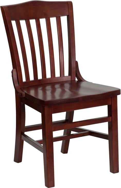 HERCULES Series Mahogany Finished School House Back Wooden Restaurant Chair XU-DG-W0006-MAH-GG by Flash Furniture