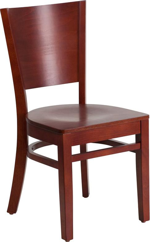 Flash Furniture XU-DG-W0094B-MAH-MAH-GG Lacey Series Solid Back Mahogany Wooden Restaurant Chair