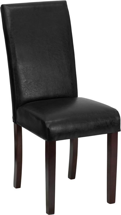 Flash Furniture Black Leather Upholstered Parsons Chair